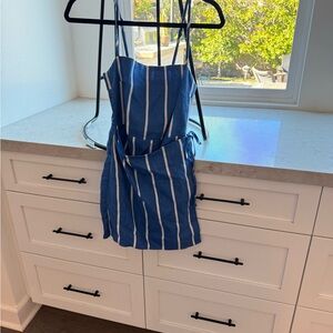 Faithful the Brand Blue and White Striped Linen Dress